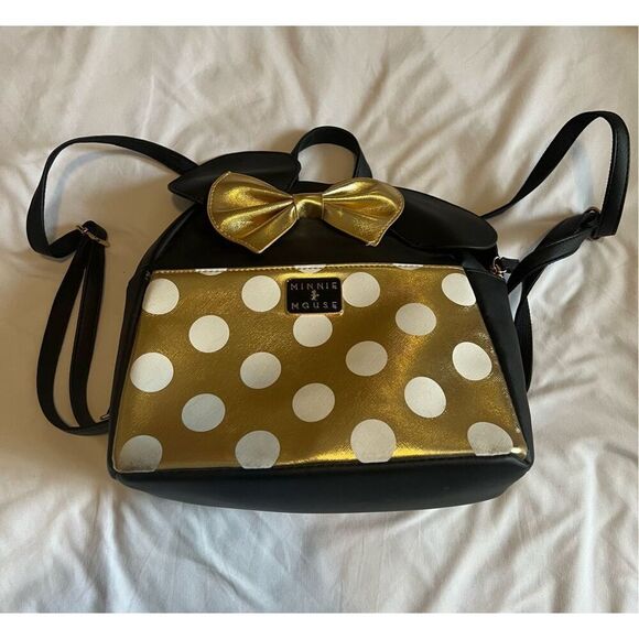 Minnie Mouse small black and gold backpack - Picture 1 of 4